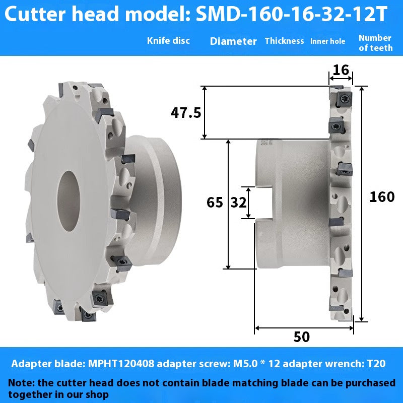 2079-CNC sleeve SMD side and face milling cutterhead CNC indexable chip SMC cutterhead T-slot grooving MPHT06 Shandong Denso Pricision Tools Co.,Ltd.